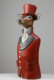 Cerf En Papier Mache Www Melaniebourlon Com Animaux En Papier Mache Papier Mache Sculptures Papier