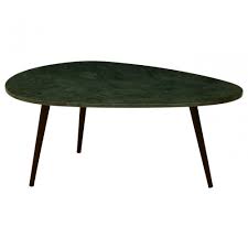 This accent table features a gray, marble table top that pairs beautifully with the dark, espresso table base finish. Vasco 3 Leg Green Marble Top Coffee Table Green Clanbay