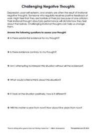 Challenging Negative Thoughts Worksheet Therapist Aid Self Esteem Worksheets Negative Thoughts Therapy Worksheets