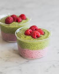 The big vegan banana split. Raspberry Matcha Chia Pudding Recipe Le Petit Eats