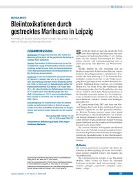 Bleiintoxikationen Durch Gestrecktes Marihuana In Leipzig