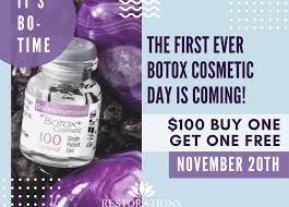 I received an email from them saying buy $100 gift card, get $100 gift card free. i needed that voucher to pay for my botox. November 20th Is National Botox Cosmetic Day Restorations Medical Spa