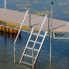 This railing is 6 ft long and attaches to a wall or post on one end by an adjustable decorative bracket and an adjustable decorative iron post on the other end. Shallow Water Stairs For Docks The Dock Doctors