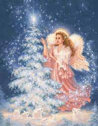 Angel And Xmas Tree Gif Animaciya Na Telefon 1213237 Christmas Angels Christmas Art Animated Christmas