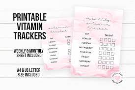 Download Printable Vitamin Tracker Sheet Planner Page Sheet 949434 Checklists Design Bundles