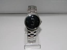 Details About Mens Relic Folio Elegant Satin Steel Quartz Watch Black Dial Bracelet Watch