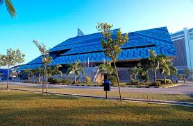To make available for the use of present and future generation a national collection of. Malaysia National Library View To Slanted Roof And Main Entrance Archnet