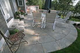 Curved Flagstone Concrete Patios New England Hardscapes Inc Acton Ma Poured Concrete Patio Stamped Concrete Patio Designs Concrete Backyard
