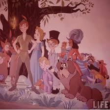 Peter Pan Mural 1955 Magazine Pictures Disneyland Opening Day Disneyland