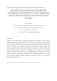 Seminar nasional politik indonesia universitas panca husada reviewer : Doc Contoh Jurnal Skripsi Analisis Perancangan Sistem Informasi Akuntansi Analisis Dan Perancangan Sistem Informasi Akuntansi Pt Maju Bersama Studi Kasus Penjualan Dan Piutang Usaha Mughni Ardiana Academia Edu