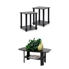 Furinno 12127ex Bk Simplistic End Table Espresso Black Set Of 2 Furinno 11179ex Simple Design Coffee Table Espresso End Tables Table Coffee Table