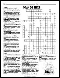 War Of 1812 Crossword Puzzle Worksheet War Of 1812 Fun Homework Word Bank
