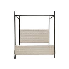 Palermo white lacquer king platform bed: Modern Authentic Metal Post Canopy Bed Accentrics Home Furniture Cart