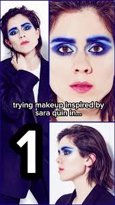 💙sara quin makeup! i’ve been wanting to try this look for agessss. i  started with the brows, and it was very much a “trust the process”  situation lol. should i try tegan’s green look too? . . . ...