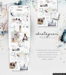 Maybe you would like to learn more about one of these? Instagram Puzzle Template Watercolor