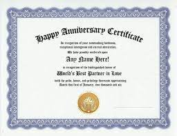 Happy Anniversary Award Certificate Husband Wife Gift Employee Appreciation Awards Employee Awards Certificates Awards Certificates Template
