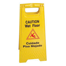 Wet Floor Caution Sign Yellow 24 X 12 Inch Fold Up Plastic Comes In Each Wet Floor Signs Wet Floor Flooring