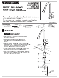 This makes it easy to fill pots on the kitchen countertop. American Standard Pekoe Pull Down 4332 300 Installation Instructions Pdf Download Manualslib