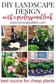 Elevate the look of your front or backyard landscape design with a rock wall edging against a colorful flower bed. 31 Simple Landscaping Ideas For The Front Of Your House On A Budget
