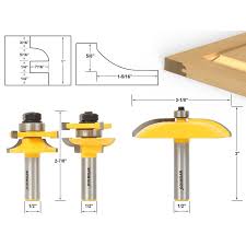 You'll need a few router bits to make the shapes for the cabinet doors, the bits are an investment, but if you plan on making a number of doors it will be worth it. Router Bit Sets Door Window Sets Round Over 3 Bit Raised Panel Cabinet Door Router Bit Set 1 2 Shank Yonico 12339