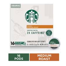 Available at select stores thru 12/17, while supplies last. Starbucks Medium Roast K Cup Coffee Pods With 2x Caffeine For Keurig Brewers 1 Box 16 Pods Walmart Com Walmart Com