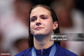 Silver Medalist Katie Grimes of Team United States looks