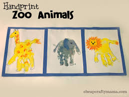 Handprint Zoo Animal Craft Adorable Zoo Crafts Preschool Art Zoo Animal Crafts