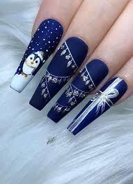 Check out our navy blue nail selection for the very best in unique or custom, handmade pieces from our shops. Pretty Festive Nail Colours Designs 2020 Navy Blue Christmas Nails