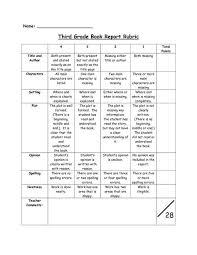 Third Grade Book Report Rubric Name Book Report Rubric Third Grade Books Writing Rubric