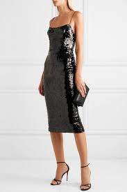Black Sequined Crepe Dress Alex Perry Black Sequin Dress Sequin Cocktail Dress Crepe Dress