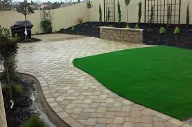 Consider using a beautiful stone with a random pattern to create a walkway that will provide the foundation for an entire backyard transformation. Custom Paver Stone Backyard Roseville The Paver Company