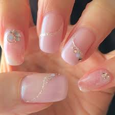 春 オフィス デート ハンド 変形フレンチ aya aya o ovのネイルデザイン no 1430286 ネイルブック nail art wedding wedding nails design nail designs