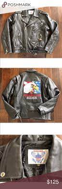 Vanguard Leather Black Biker Motorcycle Jacket Lg Leather Motorcycle Jacket Riders Jacket