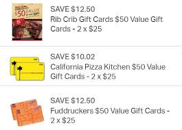 Check spelling or type a new query. Expired Sam S Club Save More On Gift Cards For California Pizza Kitchen Fuddruckers Rib Crib Ends 2 21 21 Gc Galore