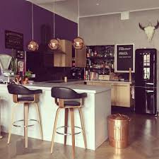 Black And Copper Kitchen Design Great Ideas You Can Try For A Nice Purple Kitchen Purple Kitchen Purple Living Room Black Kitchen Decor