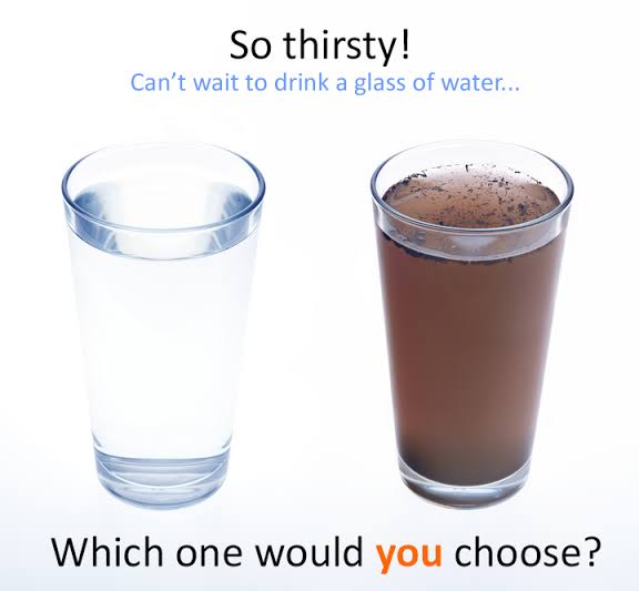 Image result for contaminated water vs clean water"