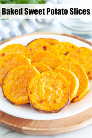Easy Baked Sweet Potato Slices Baked Sweet Potato Slices Sweet Potato Slices Sliced Potatoes