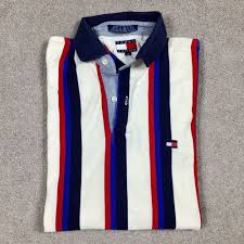 Black And White Striped T Shirt Vertical Vintage Y2k Tommy Hilfiger Vertical Striped Polo Shirt Red White Blue Mens Small Tommyhilfiger Polorugby Striped Polo Shirt Tommy Hilfiger Hilfiger