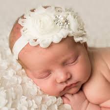Ivory Headband, Headband ,baby Girl Headband,newborn Headband,christening  Headband,shabby Chic Headband, Baptism Headband, Baby Headbands. 1