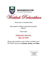 November 26, 2020 4 min read. 2020 Sijil Watikah Perlantikan Docx