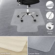 Office Marshal Chair Mat For Carpet Floors 100 Transparent Polycarbonate Hardwood Floor Protector 36 X 48 With Lip Walmart Com Walmart Com