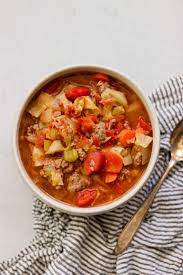 Instant Pot Cabbage Soup With Ground Beef Paleo Whole30 Stovetop Instructions Included Recipe In 2020 Soup With Ground Beef Ground Beef Cooking With Ground Beef