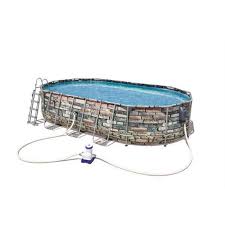 Piscine Tubulaire Ovale Bestway Power Steel Stone 6 10 X 3 66 X 1 22