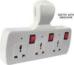 An electric plug has 3 pins in the uk, the most common being the type g plug which has rectangular shaped pins and is used across a wide variety of devices and appliances. Sales Hub 3 3 Multi Plug With Switch Indicator Three Pin Plug 6 A Three Pin Socket Price In India Buy Sales Hub 3 3 Multi Plug With Switch Indicator Three Pin Plug 6 A