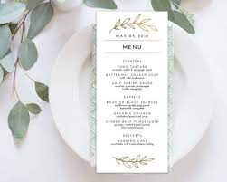 Wedding Menu Printable Printable Dinner Menu Editable Etsy Wedding Menu Template Diy Wedding Menu Wedding Menu Cards