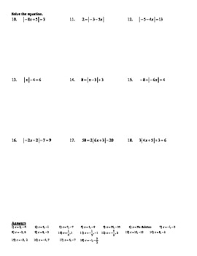 Holt Algebra 2 7 Solving Absolute Value Equations Worksheet Doc Pdf