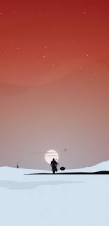 1440x2960 Minimal Star Wars The Mandalorian Silhouette Sunset Landscape 2020 Wallpape Star Wars Background Star Wars Wallpaper Star Wars Wallpaper Iphone
