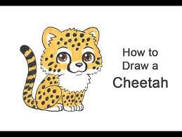 The smaller oval is for the head and the other two are for the body. How To Draw A Cheetah Cartoon Youtube