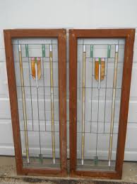 Walzcraft's accent cabinet doors are completely made to order, allowing you to tailor each and every aspect from the wood species to the style & layout of accent choice. Antique Mission Style Stained Glass Windows Cabinet Doors Arts Craft 1910 Era 1720894837