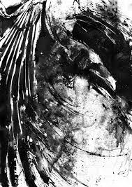 Black And White Raven Images Messy Raven Black And White Raven Art Print Bird Poster Crow Print Raven Decor Bird Lover Raven Painting Black Bird Goth Home Decor Raven Art Raven Artwork Bird Poster